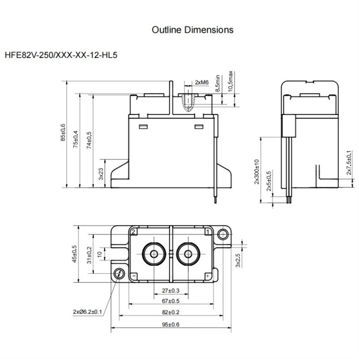 HFE82V-250C HONGFA 450V 750V 250A Contactor Relay best