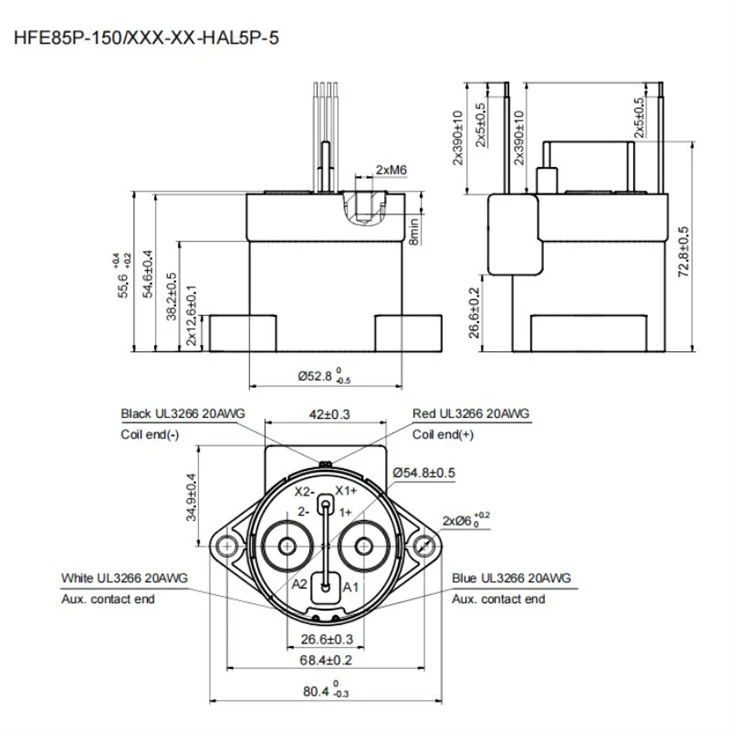 HFE85P-150 HONGFA High Voltage DC Contactors 1000V 150A best